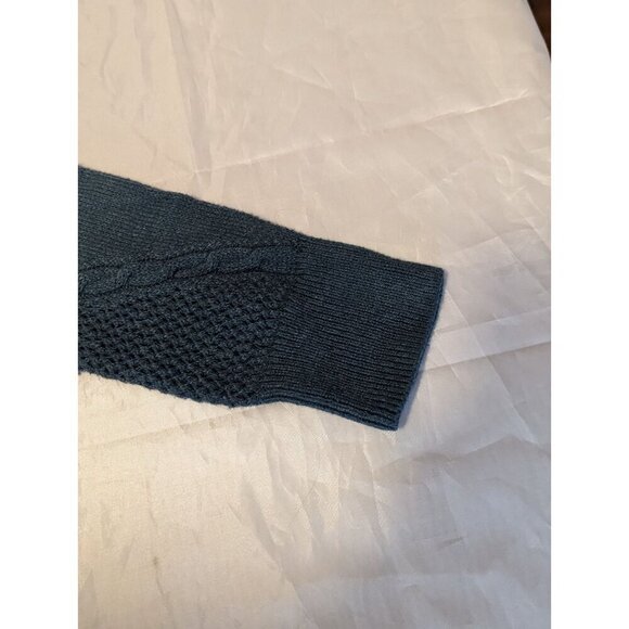 American Eagle Blue Ombre Cable Knit Sweater Size Large Pullover Crotched - Picture 12 of 15